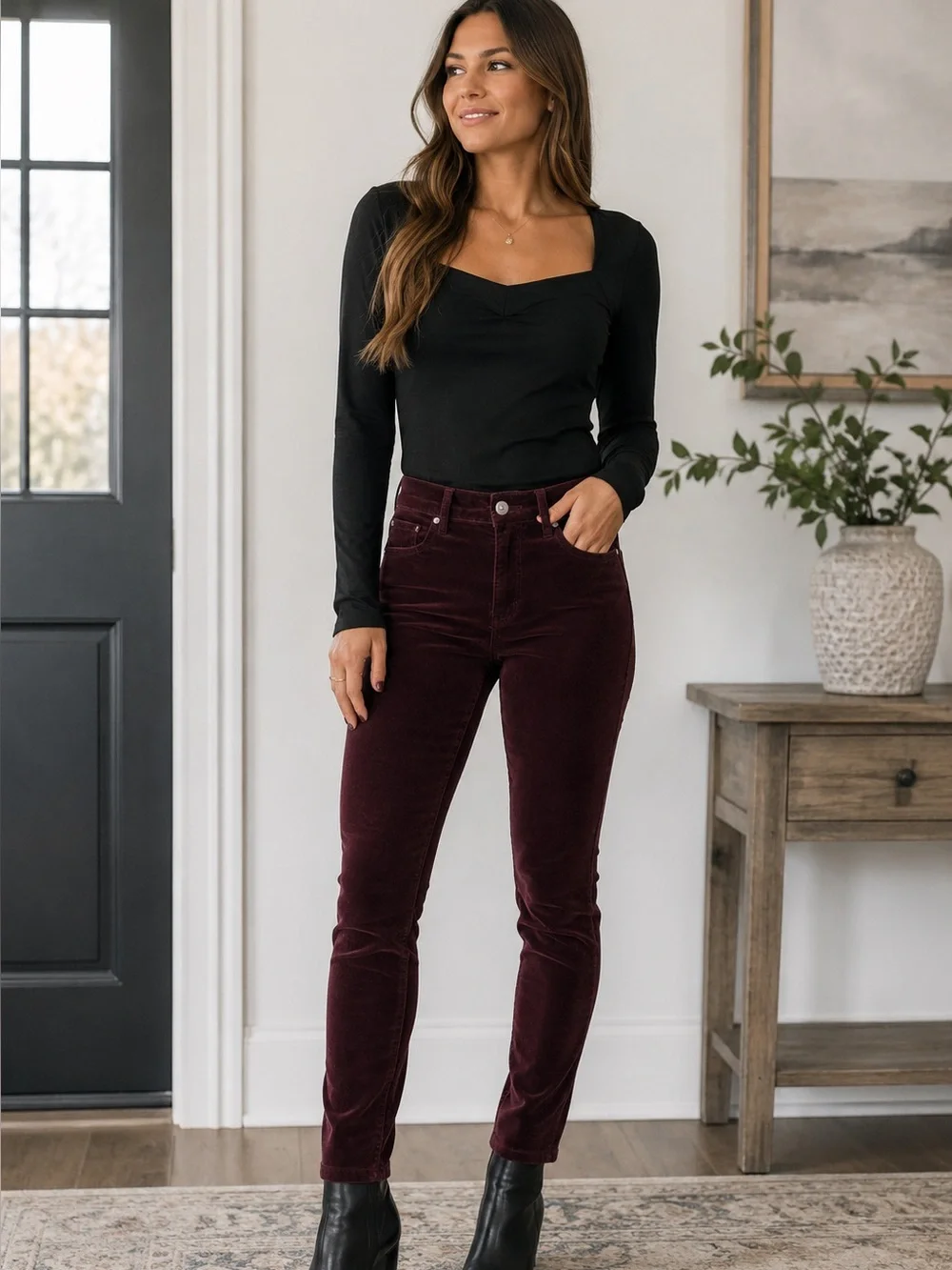 Gap 1969 Burgundy Corduroy Legging Jeans Skinny Pants Size 27/4R